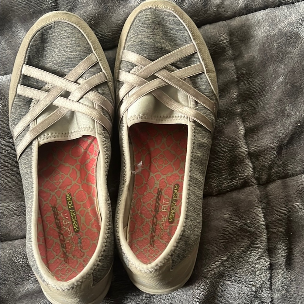 Skechers Women's Flats - Beige and Gray